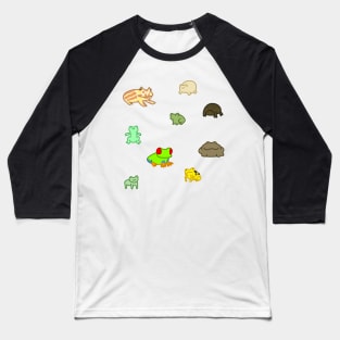 Family Of Frogs Sticker Pack Baseball T-Shirt